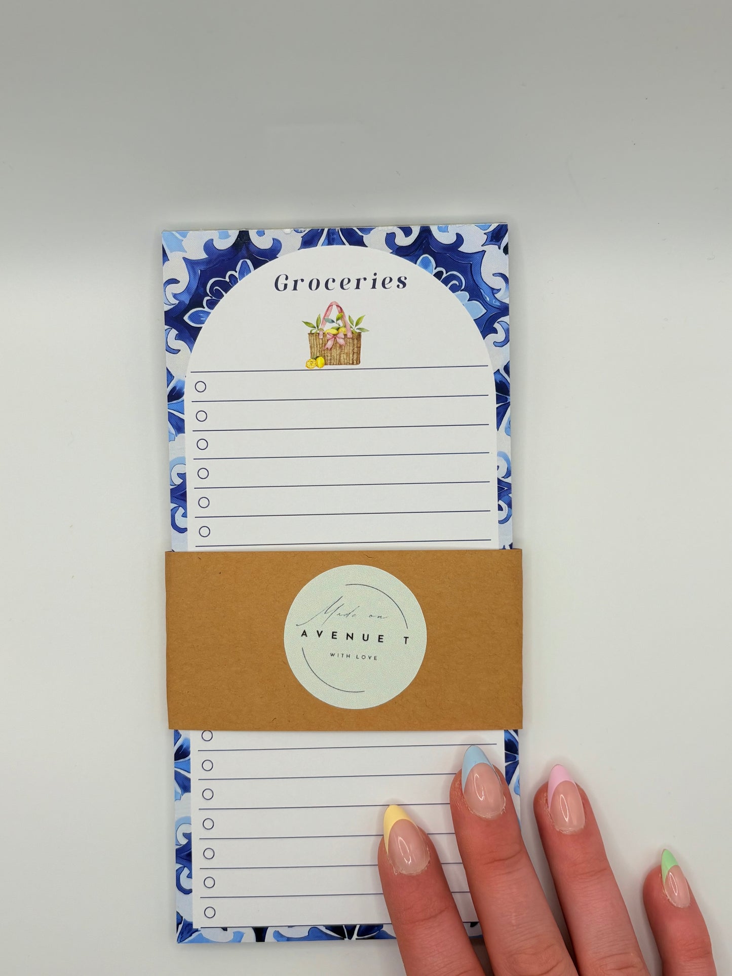 Blue Basket Grocery List Notepad