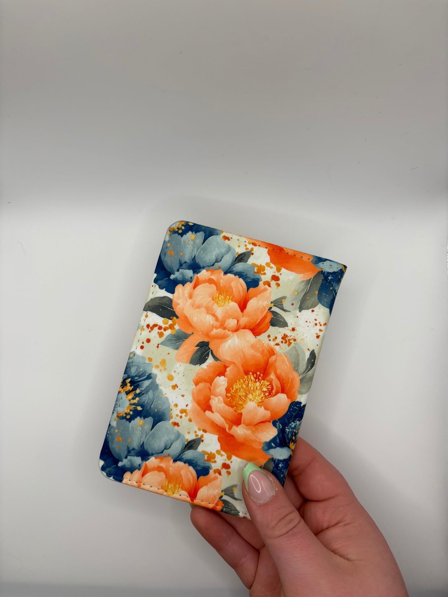 Orange and Blue Floral - Passport Cover