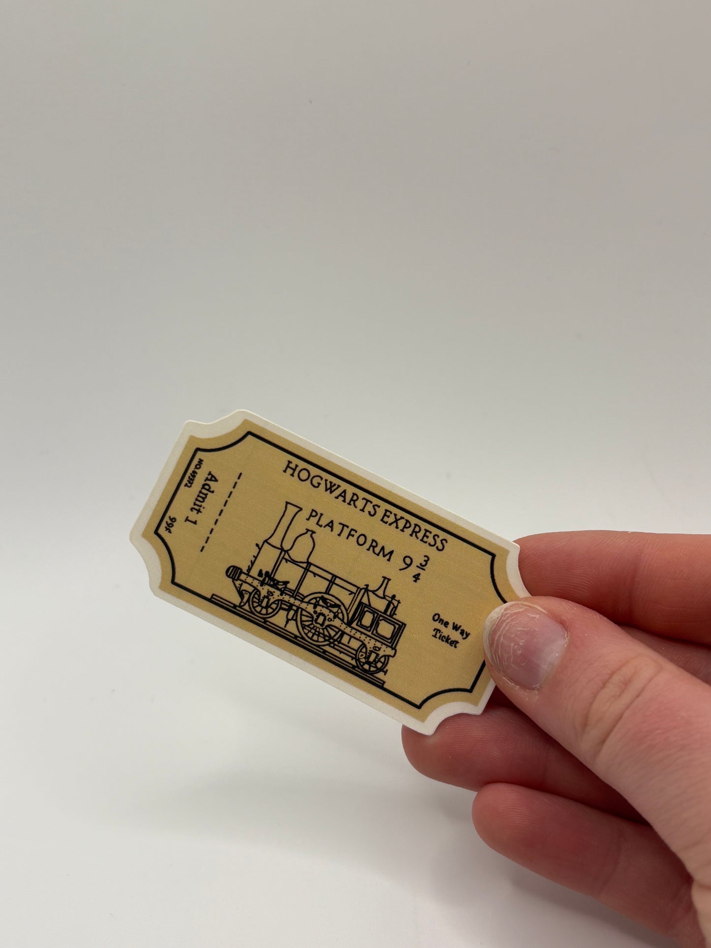 Hogwarts Express Ticket Sticker - Weatherproof & Durable - Harry Potter Fan Gift - Platform 9 and 3/4 Magic
