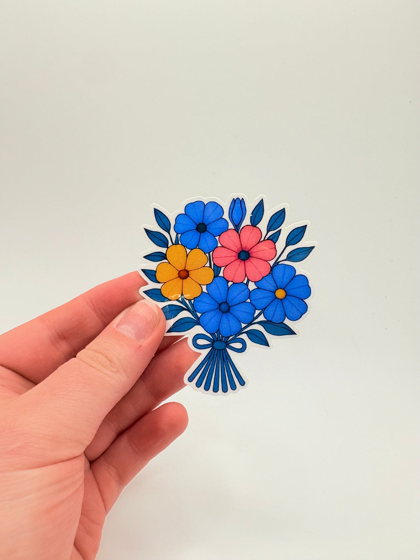 Pansexual Pride Flower Bouquet Sticker | Weatherproof LGBTQ+ Decal