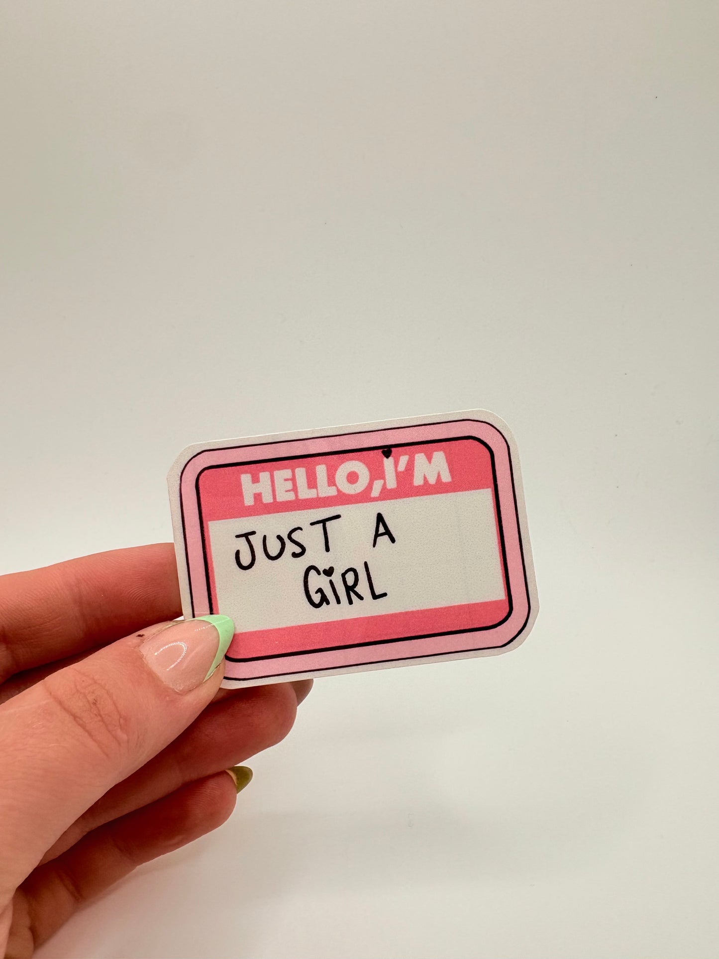 Weatherproof 'Hello, My Name Is' Sticker - Pink Name Tag