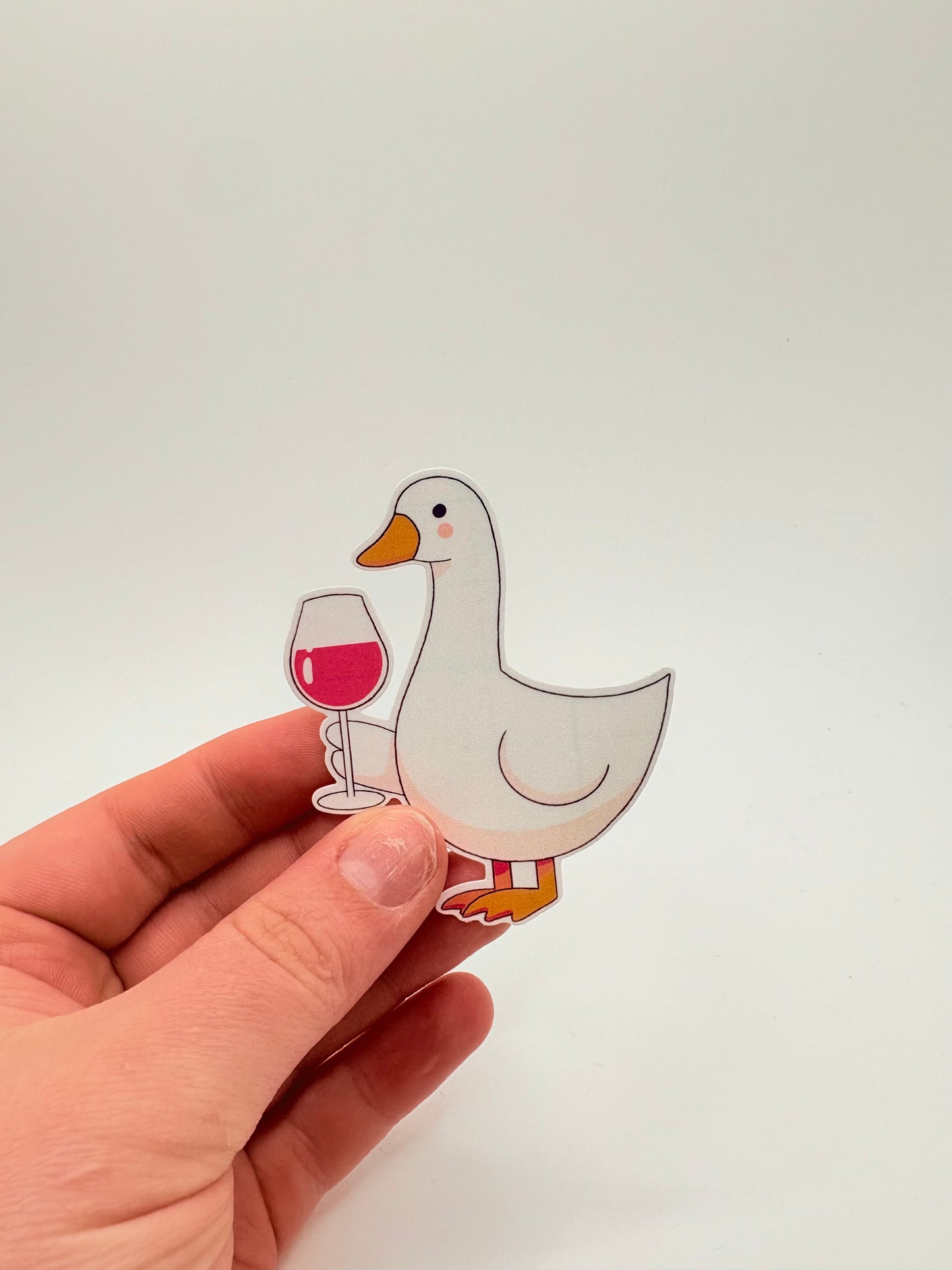 Goose with Wine Glass