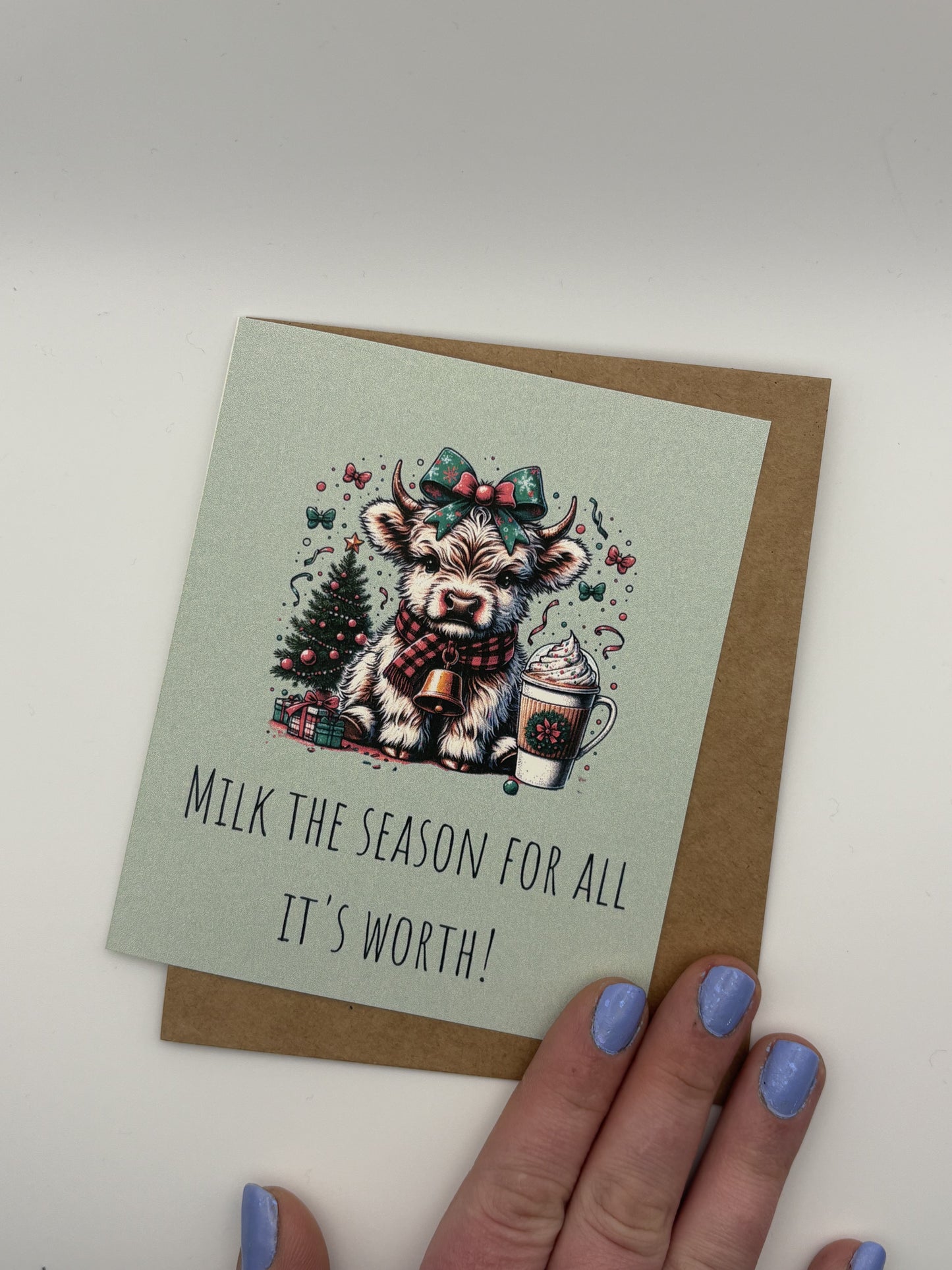 Milk the Season for All It’s Worth! - Adorable Holiday Greeting Card