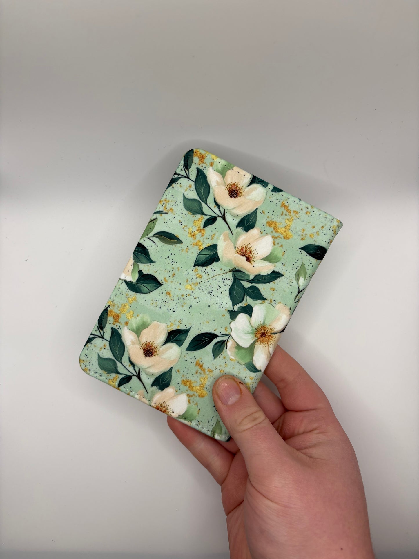 Floral Passport Cover – Mint Green