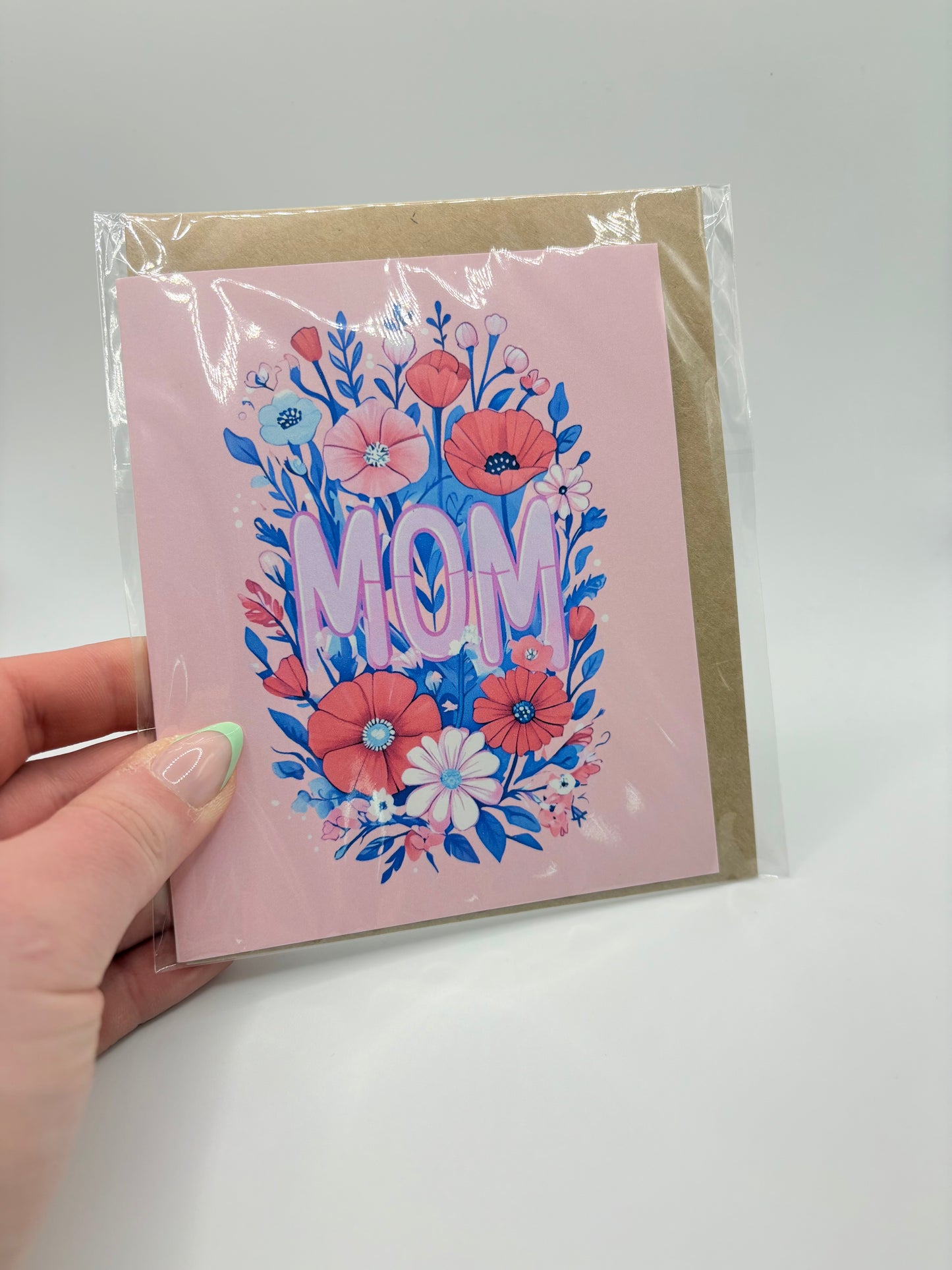 Floral “MOM” Greeting Card – Mother’s Day, Birthday, or Just Because
