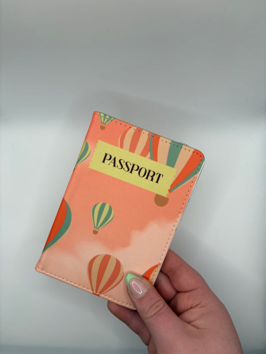 Pink Hot Air Balloon - Passport Cover