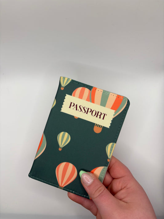 Green Hot Air Balloon - Passport Cover