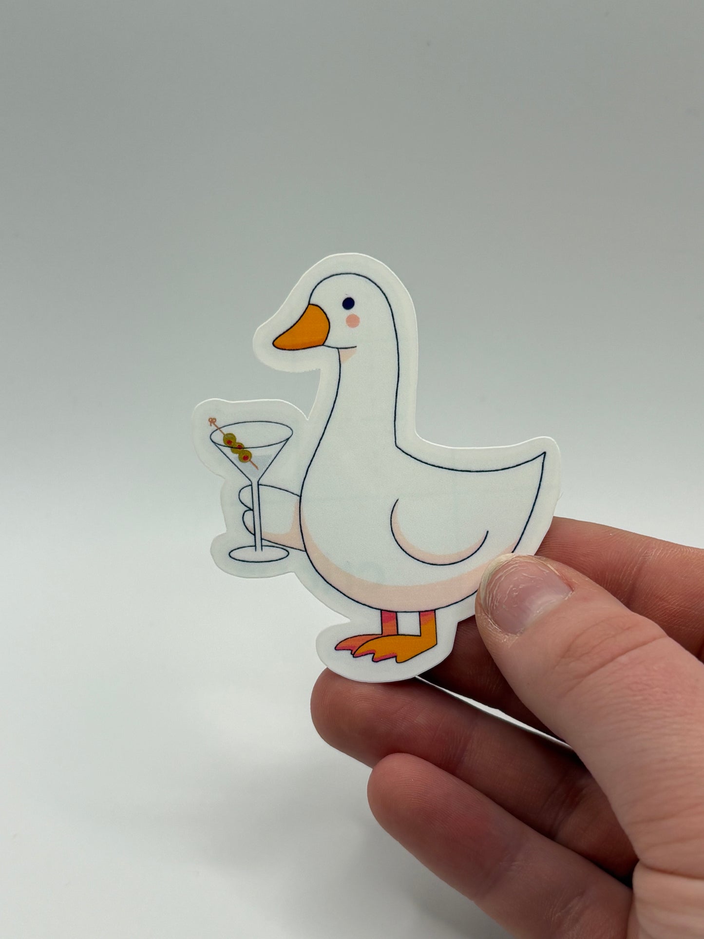 Silly Goose with a Martini - Sticker