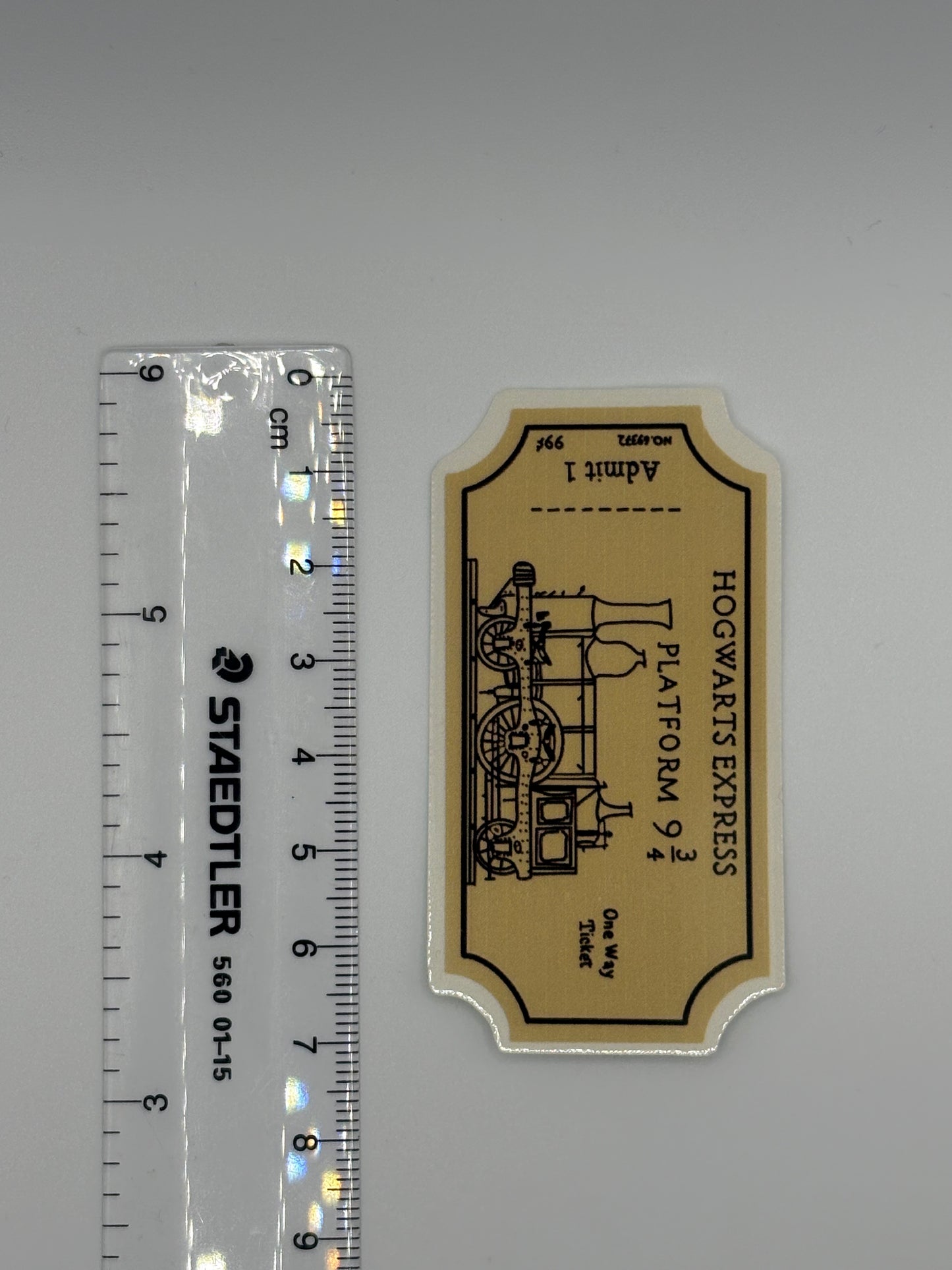 Hogwarts Express Ticket Sticker - Weatherproof & Durable - Harry Potter Fan Gift - Platform 9 and 3/4 Magic