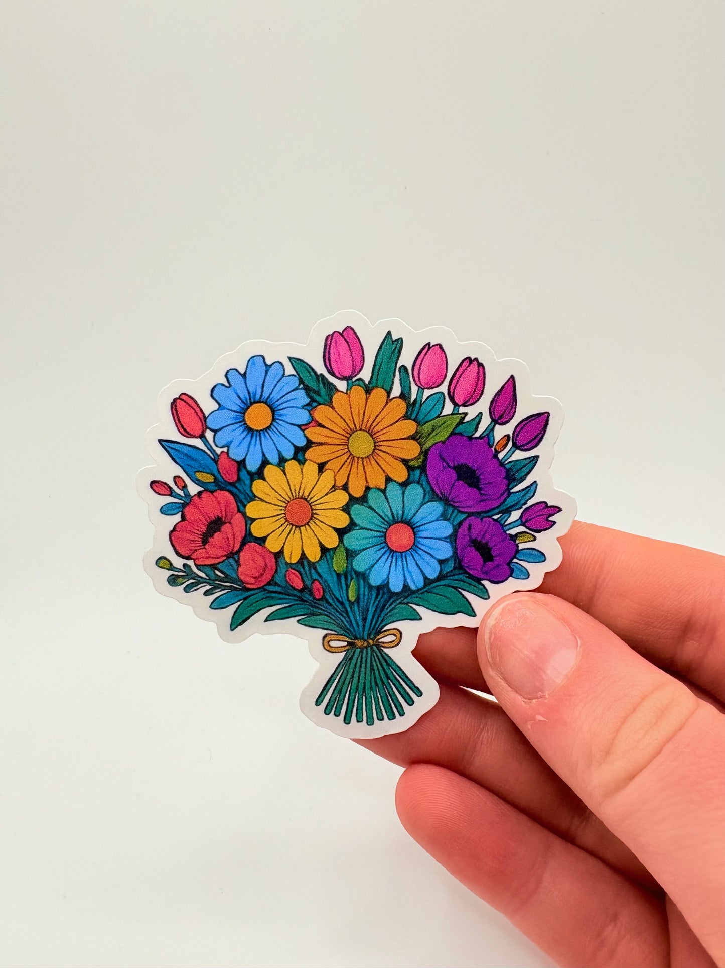 Subtle Pride Floral Bouquet Sticker – Weatherproof & Vibrant
