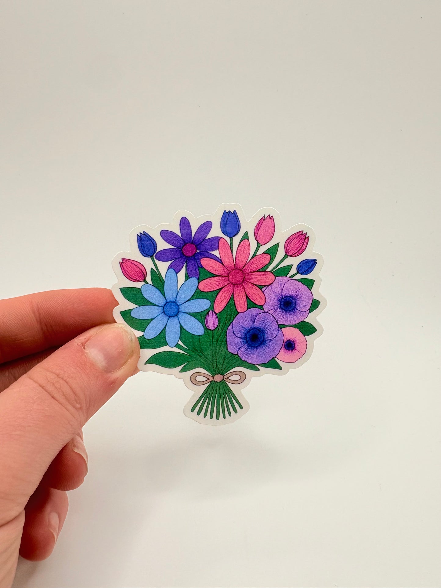 Bisexual Pride Flower Bouquet Sticker