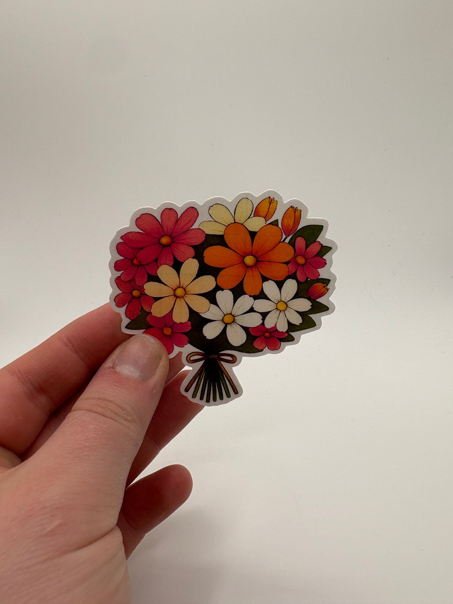 Subtle Lesbian Pride Flower Bouquet Sticker | Weatherproof Sticker