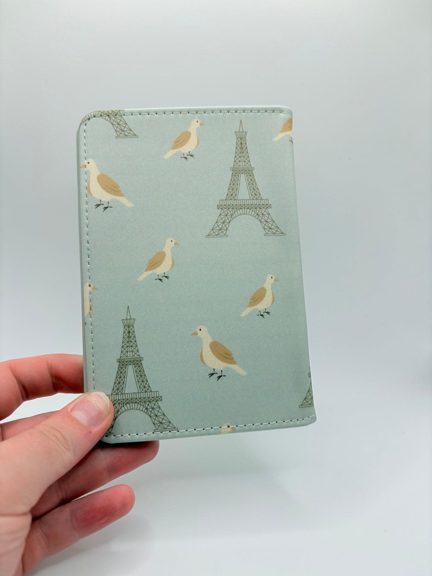 Paris Passport Cover – Eiffel Tower & Bird Travel Wallet