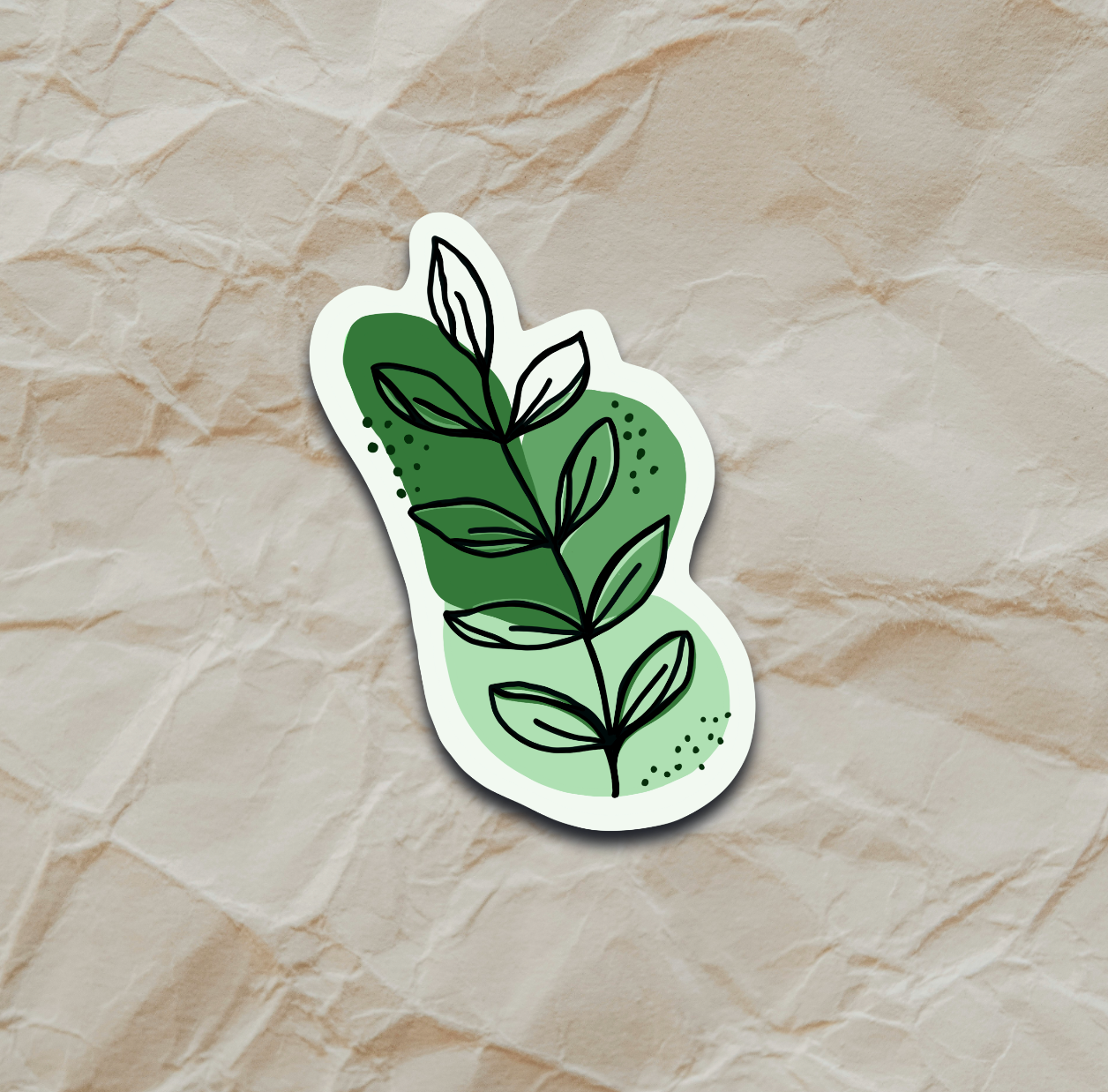 Abstract Green Plant - Sticker
