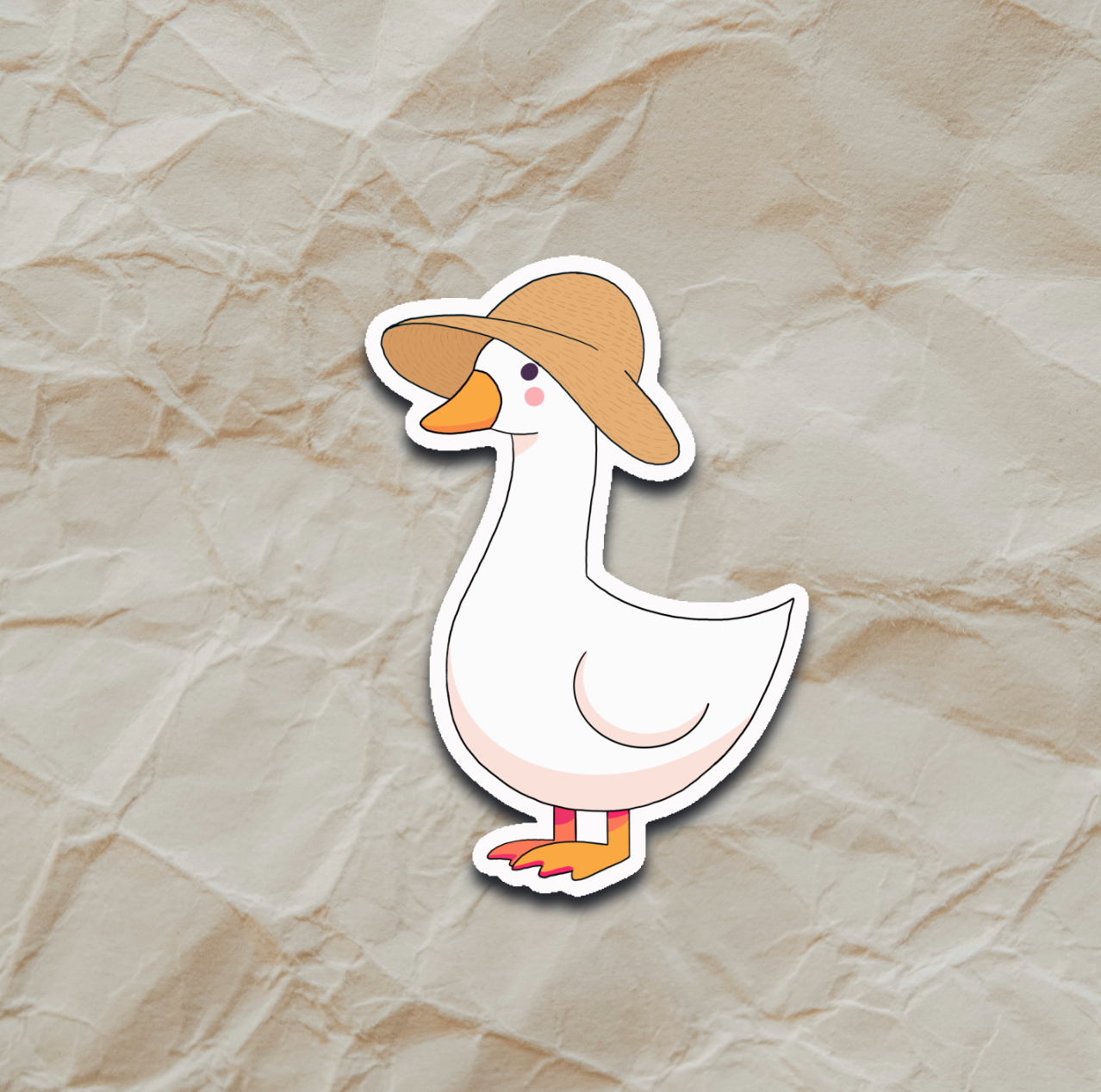 Straw Hat Silly Goose - Sticker