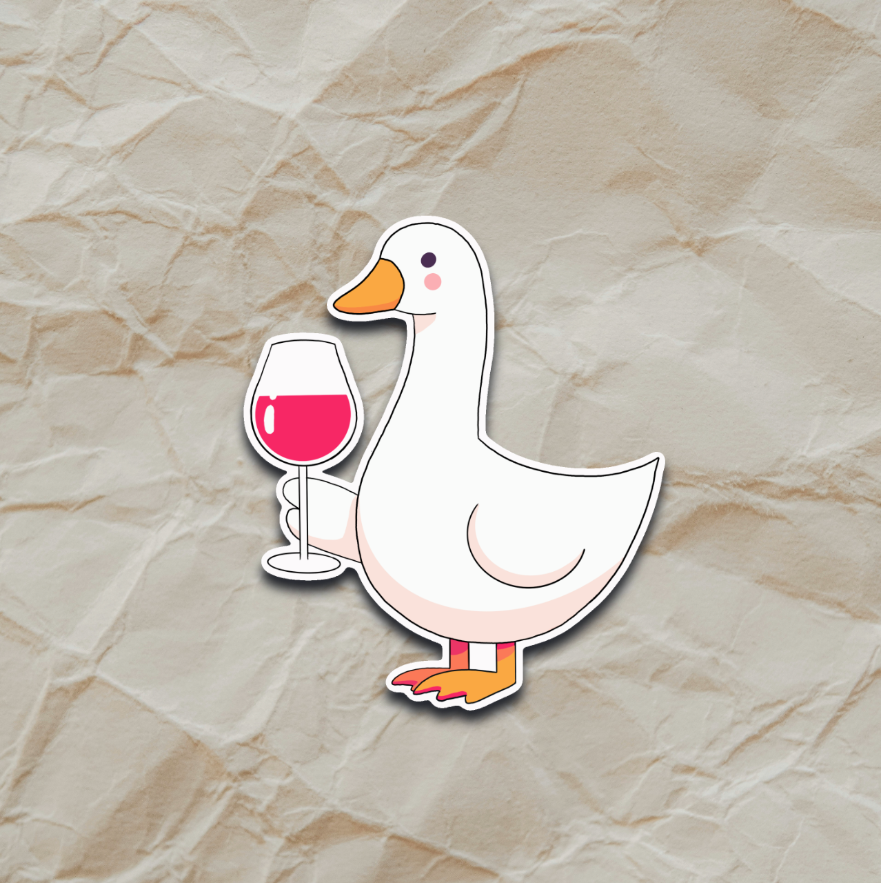 Goose with Wine Glass