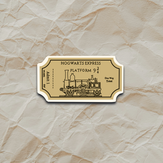 Hogwarts Express Ticket Sticker - Weatherproof & Durable - Harry Potter Fan Gift - Platform 9 and 3/4 Magic